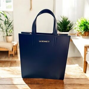 🌺 LK Bennett Dark Blue Tote with shoulder strap and dust bag